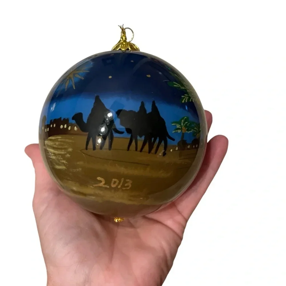Vintage Pier 1 Li Bien Nativity Christmas Ornament Retired Hand Painted
